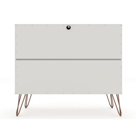 Manhattan Comfort Rockefeller Dresser, Off White and Nature 103GMC3